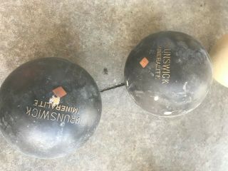 Old Brunswick King Duck Pin Red Crown Ndpbc Official Bowling Balls (2)
