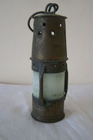 Unusual Antique Brass J.  Brierley Miners Lamp B Holland Small Miners Lamp