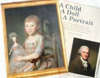 9p History Article - Charles Peale Child & Queen Anne Wooden Doll Portrait