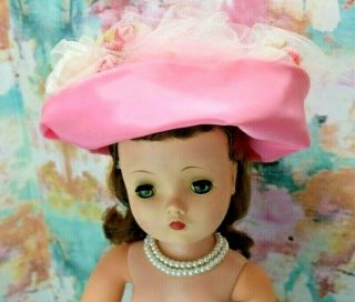 Vintage Madame Alexander 21 " Cissy Size Pink & Gorgeous Hat Flowers Cornelia