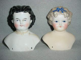 Antique China Head And Bisque Lady Shoulder Head