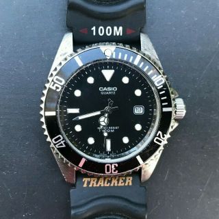 Casio Diver Mtd - 1010 (1346) Silver & Black Quartz 40mm Watch - Battery