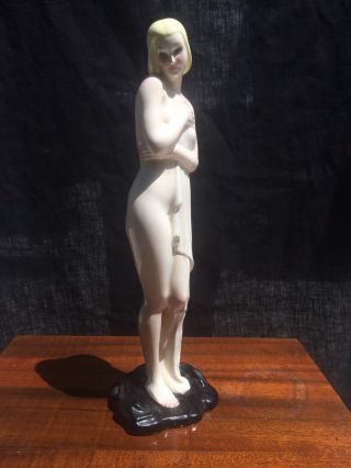 Ronzan Italy 1930s Art Deco Nude Woman Porcelain Statue 2