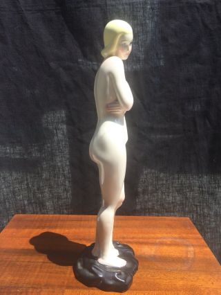 Ronzan Italy 1930s Art Deco Nude Woman Porcelain Statue 4