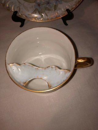 Vintage CFH Haviland Mustache Tea Cup And Saucer France 2