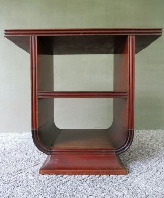 Antique Bookcase Cherry Wood 3 Shelves,  Empire Side Table,  Curved Pedestal Base