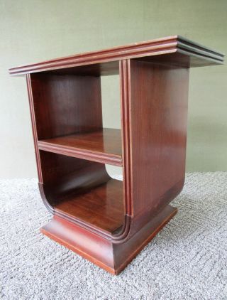 Antique Bookcase Cherry Wood 3 Shelves,  Empire Side Table,  Curved Pedestal Base 3