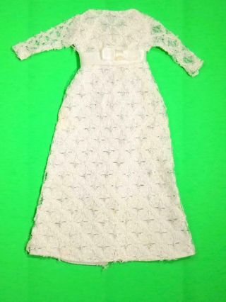 Barbie Doll Sized White Lace Wedding Gown Vintage 1960 