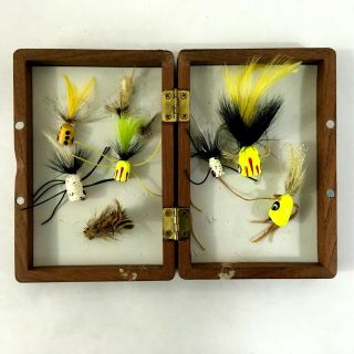 Cabelas 2011 Flies Fly Fishing Lures In 50th Anniversary Wood Wooden Box