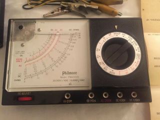 Vintage Multitester - Philmore Model Pnh302d With Case,  Instructions And Leads