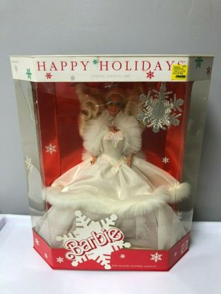 1989 Happy Holidays Barbie Sp Edition With Snowflake Ornament Nib Mattel 3523