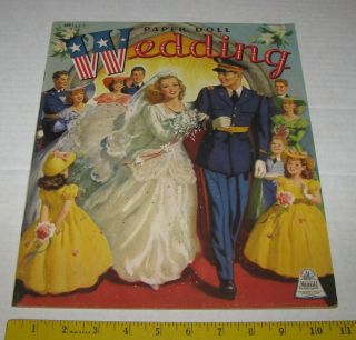 Vintage Wwii 1944 Military Paper Doll Wedding Diecut Book Merrill