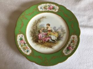 Antique 19th C Meissen Hand Painted Artist Signed Porcelain Plate