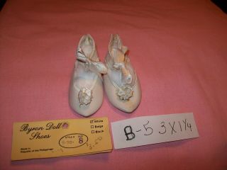 Cream Vintage Leather? Shoes For Composition/bisque Dolls B - 5