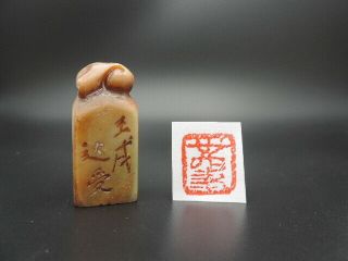 Old Nature Chinese Shoushan Stone Seal Hand Carved Stamp Chop Seal Signet Set B
