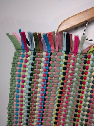 Vintage Handmade Small Braided Rag Rug Multi Color Rectangle 36  x 24 4