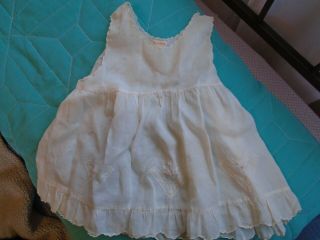 Vintage Made In The Philippines Cream Sleeveless W/ Lace Accents Doll Dress