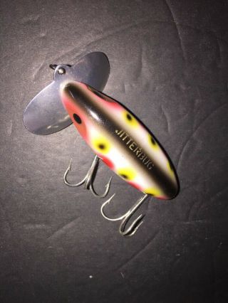 Vintage Fred Arbogast JITTERBUG In Strawberry Spot Fishing Lure Awesome 4