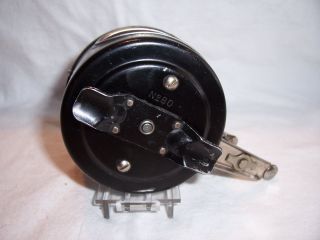 VINTAGE PERRINE STRIPPING NO.  80 AUTOMATIC FLY FISHING REEL with line 2
