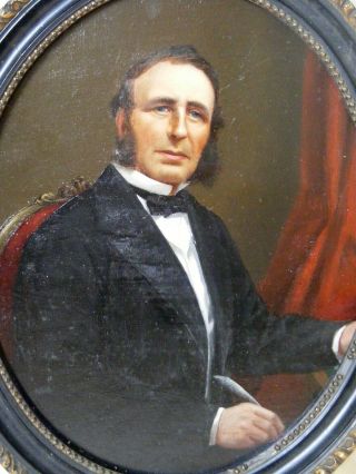 Antique Portrait Of A Victorian Gentleman C1860