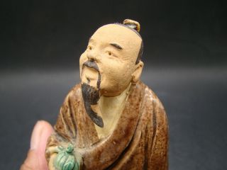 Chinese 1920 ' s hand made Shiwan glazed small figure (CHINA mark) v1041 3