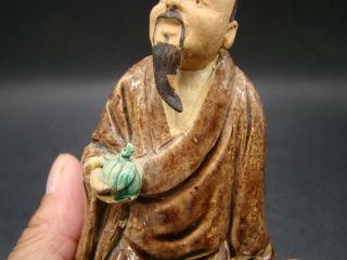 Chinese 1920 ' s hand made Shiwan glazed small figure (CHINA mark) v1041 4