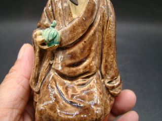 Chinese 1920 ' s hand made Shiwan glazed small figure (CHINA mark) v1041 5