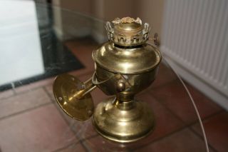 Vintage 1920/30s Brass Ship Or Narrow Boat Oil Lamp With Gimbal