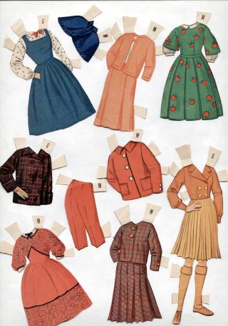Vintage Whitman 4401 TEEN TIME paper dolls 1960 cut/very w/box 5