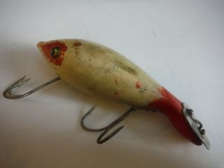 Vintage/antique Wood Fishing Lure Baby Tadpolly Marked Heddon Dowagiac Glass Eye