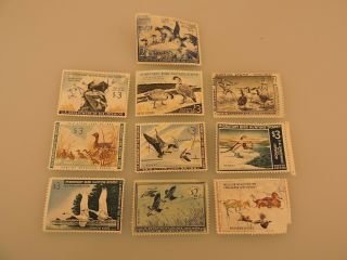 10 Vintage Duck Stamps Various Conditions