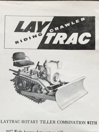 LAYTRAC Tractor Co.  mini Riding Dozer Crawler Brochure Vintage RARE 3