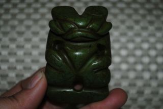 Ancient Chinese Hongshan Culture Old Jade Carved Amulet R64