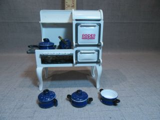 Dollhouse 1:12 Scale Vintage Roper Range Stove Item DDL7510 with Accessories 5