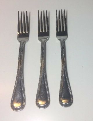 Towle Beaded Antique Dinner Forks 18/10 Stainless Silverware 8” Set Of 3