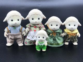 Calico Critter Sylvanian Families Dale Sheep Family Of 5 Rare Htf Epoch