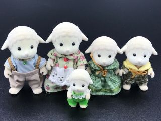 Calico Critter Sylvanian Families Dale Sheep Family of 5 RARE HTF EPOCH 3