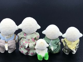 Calico Critter Sylvanian Families Dale Sheep Family of 5 RARE HTF EPOCH 8