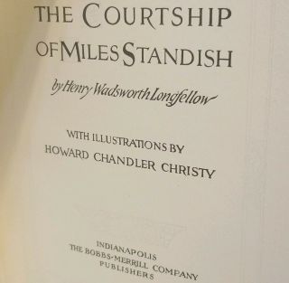 The Courtship of Miles Standish By Henry Wadsworth Longfellow Antique Hardcover 3