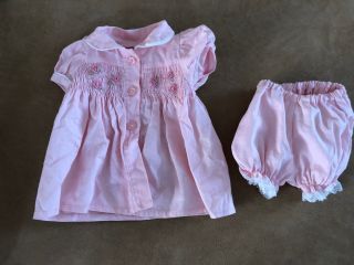 Zapf Creations Baby Born Pink Smocked Dress Bloomers Clothing Girl 16 " Vintage