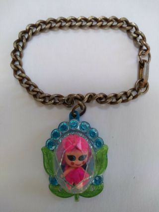 Vintage Jewelry Kiddles Mini Doll Flower Bracelet 1967 Mattel Charm