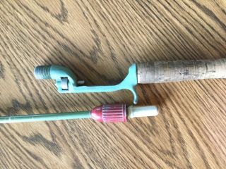 Vintage Actionrod 2 Piece 5’ Green Fishing Rod Cork Handle Hastings Mich Usa