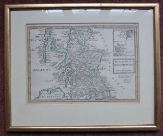 An Antique Map Of Scotland Dated 1710 By Herman Moll - Framed