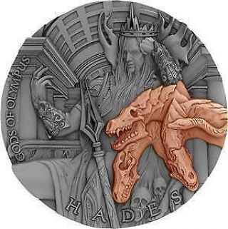 Niue 2018 $5 Gods Of Olympus Hades High Relief Antique Finish 2 Oz Silver Coin