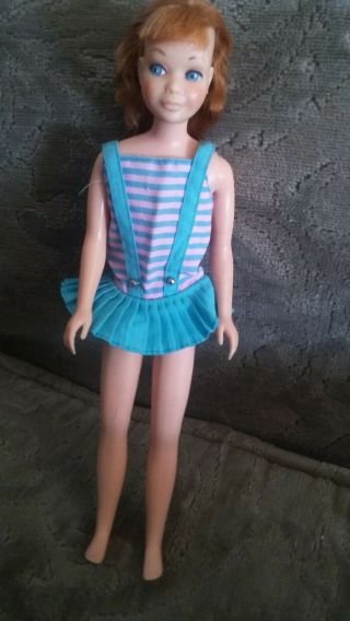 Vintage Skipper Barbie Sister Doll Titan Red Shiny Hair Bendable Legs
