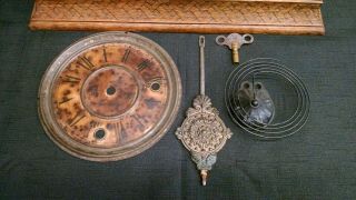Antique Sessions Clock Case,  with Glass,  Face,  Key,  Parts/ Repair 4
