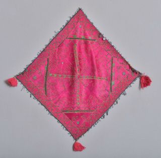 Antique Kohistan Kutch Phulkari Pillow Silk Embroidery Textile India Pakistan