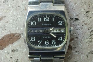 Vintage Slava (Слава) 27 Jewels Ussr Mechanical Automatic Watch.  Runs Perfectly.
