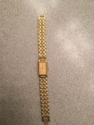 Seiko Vintage Antique Thin Gold Plated Basket Weave Band Ladies Watch 3