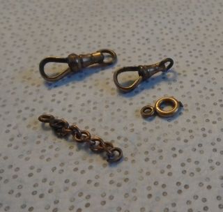 ANTIQUE VINTAGE WATCH CHAIN / FOB PARTS - Made in USA 2